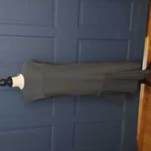 Buy 2 Get 1 Free Asymmetrical grey drop waist sleeveless shift dress fits sm med